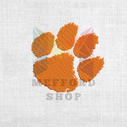 Clemson Tiger Paw Mosaic NCAA Logo Embroidery Design
