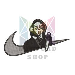 Nike x Scream Ghost Face Embroidery Machine Designs Png