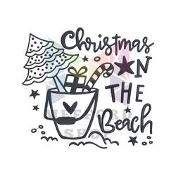 Christmas On The Beach Embroidery Design File Png
