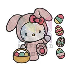 Hello Kitty Happy Easter Embroidery Design Png