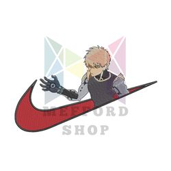 One Punch Man Genos x Nike Embroidery Design Png