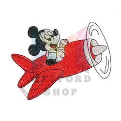 Mickey Airplane Embroidery Design Png
