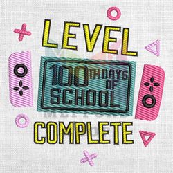 Level 100th Days Of School Complete Game Day Embroidery