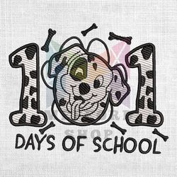 101 Days Of School Dalmatians Puppy Dog Embroidery