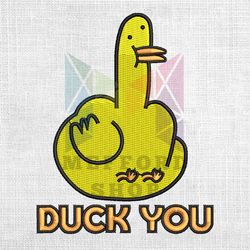 Duck You Funny Silly Goose Kid Embroidery Design