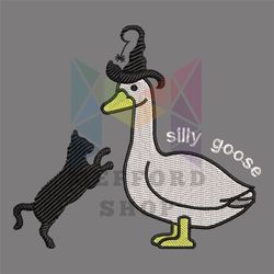Silly Goose Horror Halloween Duck Embroidery
