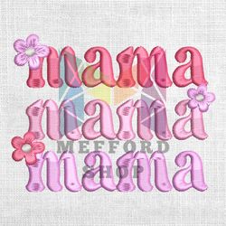 Sweet Pink Mama Flowers Embroidery Design