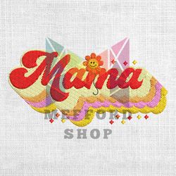 Mama Retro Flower Machine Embroidery Design