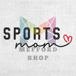 Sports Mom Heart Signature Embroidery Design