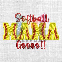 Softball Mama Goooo Embroidery Design