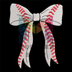 Softball Bow Sports Embroidery Design