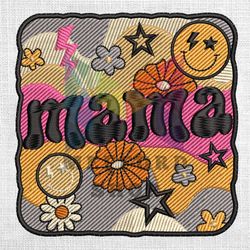 Retro Mama Funny Icon Embroidery Design