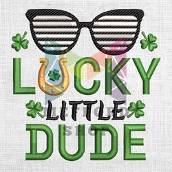 Lucky Little Dude Glasses Embroidery Design