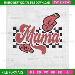 mama sport boxing gloves checkered embroidery