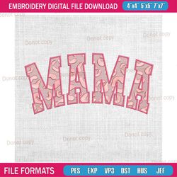 mama pink leopard pattern embroidery