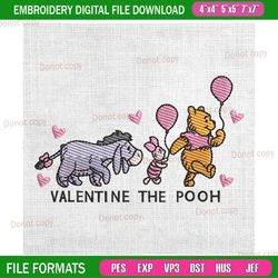winnie the pooh friends valentine balloon embroidery