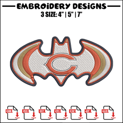 batman symbol chicago bears embroidery design, bears embroidery, nfl embroidery, sport embroidery, embroidery design