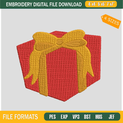 christmas gift box embroidery design gift xmas embroidery machine file