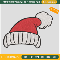 hat embroidery design santa christmas embroidery design