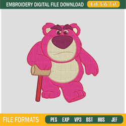 pink teddy bear embroidery toy story embroidery machine file