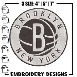 brooklyn nets basketball embroidery design, nba embroidery,sport embroidery, logo sport embroidery, embroidery designemb