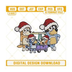 bluey family with christmas hat embroidery design files.jpg