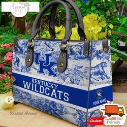 NCAA Kentucky Wildcats Women Leather Hand bag,leather bag, custom bag, birthday gift, gift for mom, nfl bag, bag sport,N