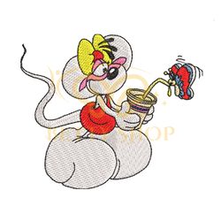 Diddlina Mouse Coffee Embroidery