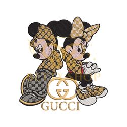 Gucci Mickey And Minnie Embroidery Design Png