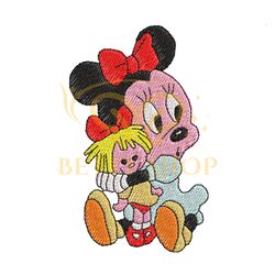 Baby Minnie Mouse Doll Embroidery ,png