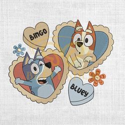 Bluey And Bingo Puppy Family Love Mother Day Embroidery Png
