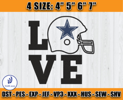 Dallas Cowboys Love, Logo Dallas Embroidery Design, sport Embroidery,NFL Team Embroidery File
