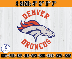Denver Broncos Logo Embroidery, Broncos Embroidery Design, Embroidery Design files, NFL Team