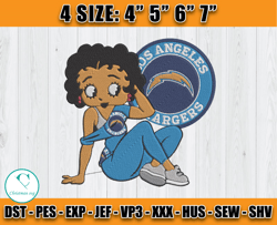 Chargers Football Machine Embroidery Design, Betty Boop Embroidery, NFL Embroidery, Football