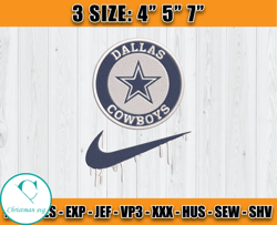 Dallas Cowboys Nike Embroidery Design, Brand Embroidery, NFL Embroidery File, Logo Shirt 108