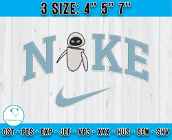 nike eve embroidery, character wall-e embroidery, applique embroidery designs