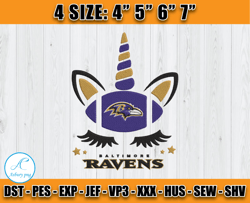 Ravens Embroidery, Unicorn Embroidery, NFL Machine Embroidery Digital, 4 sizes Machine Emb Files -23-Asbury