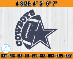 Cowboys Ball And Star Embroidery, Dallas Cowboys Embroidery, Football Embroidery, Machine Enbroidery D19