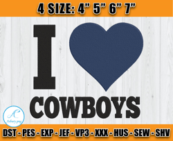 I Love Cowboys Embroidery Design, Dallas Embroidery, Sport Embroidery, Football Embroidery Design D21