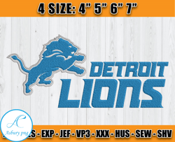 Detroit Lions Logo Embroidery, Detroit Embroidery, Football Embroidery Design, Embroidery Patterns, D2