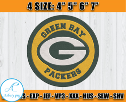 Green Bay Packers Logo Embroidery, NFL Sport Embroidery, Packer NFL, Embroidery Design files, D20- Clasquinsvg
