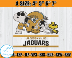 Snoopy Jaguars Embroidery File, Snoopy Embroidery Design, Jaguars Logo Embroidery, Embroidery Patterns, D18 - Clasquinsv