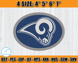 Los Angeles Rams Logo Embroidery, Logo NFL Embroidery, Sport Embroidery, Football Embroidery Design