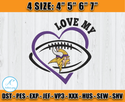 Love My Vikings Embroidery Design, Minnesota Vikings Embroidery, Packers Logo, Sport Embroidery