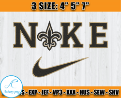 New Orleans Saints Nike Embroidery Design, Brand Embroidery, NFL Embroidery File, Logo Shirt 130