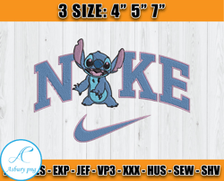 Stitch Nike Cute Embroidery, Disney Nike Machine Embroidery, Cartoon Embroidery Design File