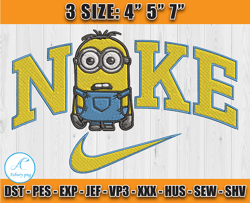 Nike Minions Dave Embroidery, Minions Character Embroidery, Embroidery Machine file