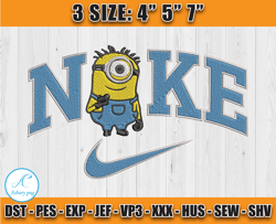 Nike Minions Stuart Embroidery, Minions Character Embroidery, embroidery design movie