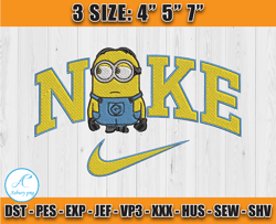Nike Minions Mel Embroidery, Nike Disney Embroidery, Embroidery pattern