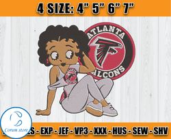 Atlanta Falcons Embroidery, Betty Boop Embroidery, NFL Machine Embroidery Digital, 4 sizes Machine Emb Files -28-Corum